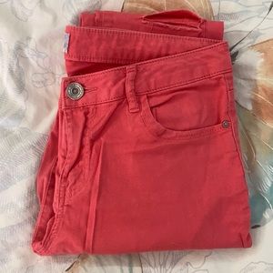 Jolt coral skinny jean